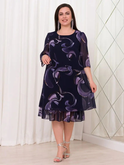 💕【S-5XL】👗Rochie noua eleganta imprimata