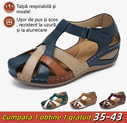 🔥【35-43】Sandale cu platformă din piele moale gol pentru damă