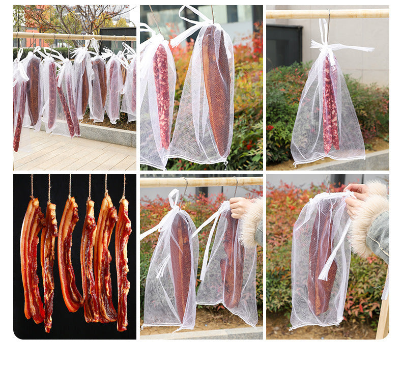 🐷🐮🍖【20 buc】Punga speciala de tifon pentru uscarea carnii de porc pentru prevenirea insectelor si pasarilor