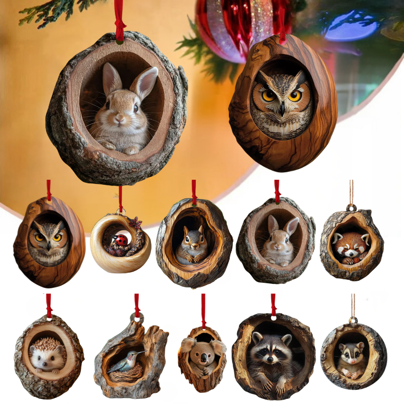 【10 PCS】🎄Critter Decorațiune pentru pomul de Crăciun. Decorațiune suspendată pentru animale mici