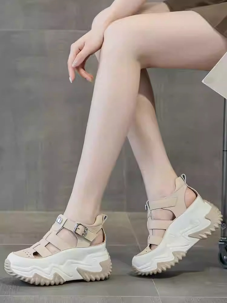 【35-40】2025 noul stil de vară, versatile, la modă, lejer, sandale cu talpă groasă
