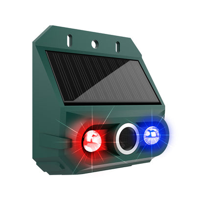🔥Repelent solar cu ultrasunete pentru animale pentru exterior Repelent pentru păsări cu lumină infraroșu intermitent cu LED roșu și albastru