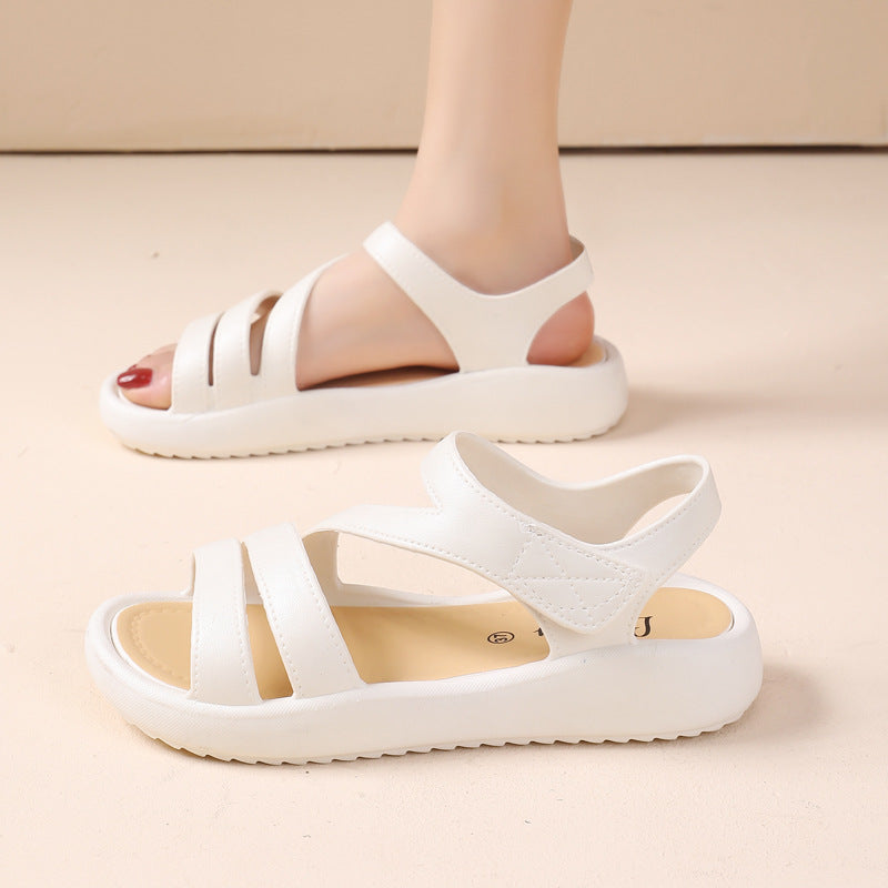 👡【36-40】2025 noi sandale cu fund moale de culoare solidă