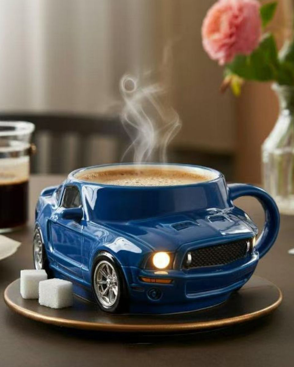 ☕☕Ceașcă de cafea pentru mașini sport cu miez de oțel inoxidabil 304, din rășină