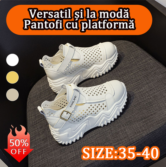 【35-40】Sandale noi, casual, respirabile, cu talpă groasă și goale