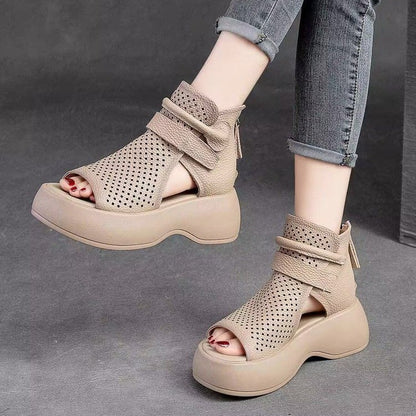 🔥【30% REDUCERE】【35-41】 2025 noi cizme din piele cu fund gros și gol sandale