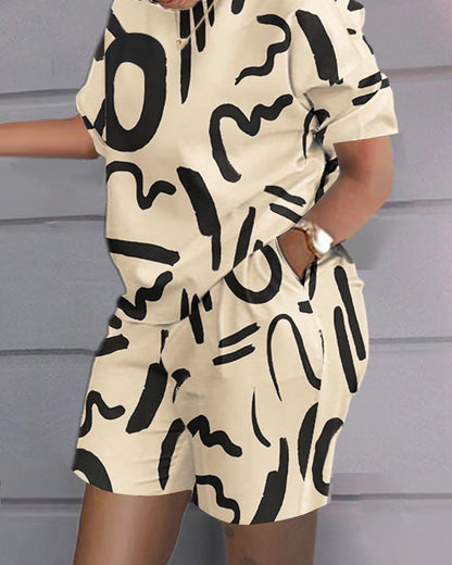 😍 Costum casual de vară pentru femei (top + pantaloni scurți)