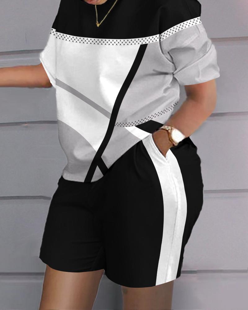😍 Costum casual de vară pentru femei (top + pantaloni scurți)