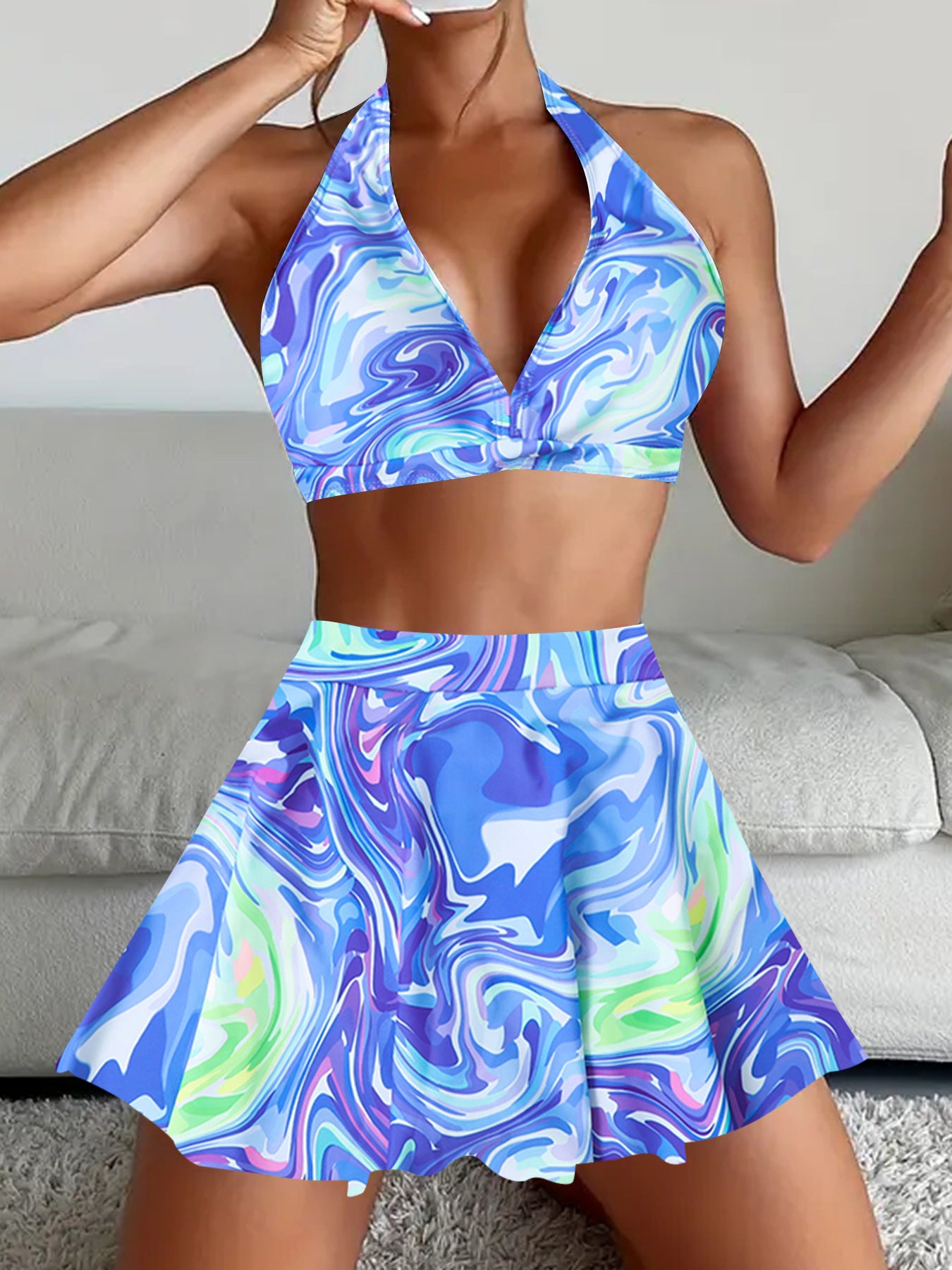 👙 2025 nou Europa și Statele Unite ale Americii imprimare bikini 2-piece set