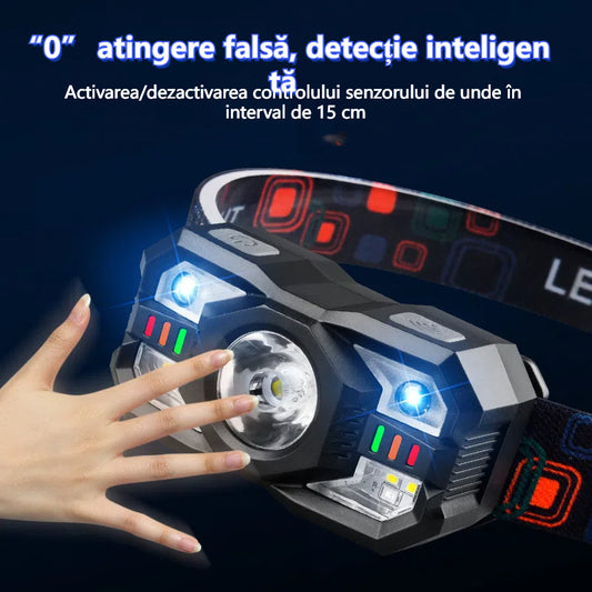 🔥🔥Far cu inducție inteligentă cu durată lungă de viață a bateriei Lumină de pescuit de noapte în aer liber montată pe cap  3752479