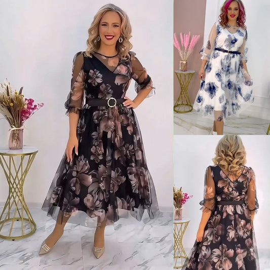 🌷✨【S-5XL】Rochie elegantă nouă, cu imprimeu