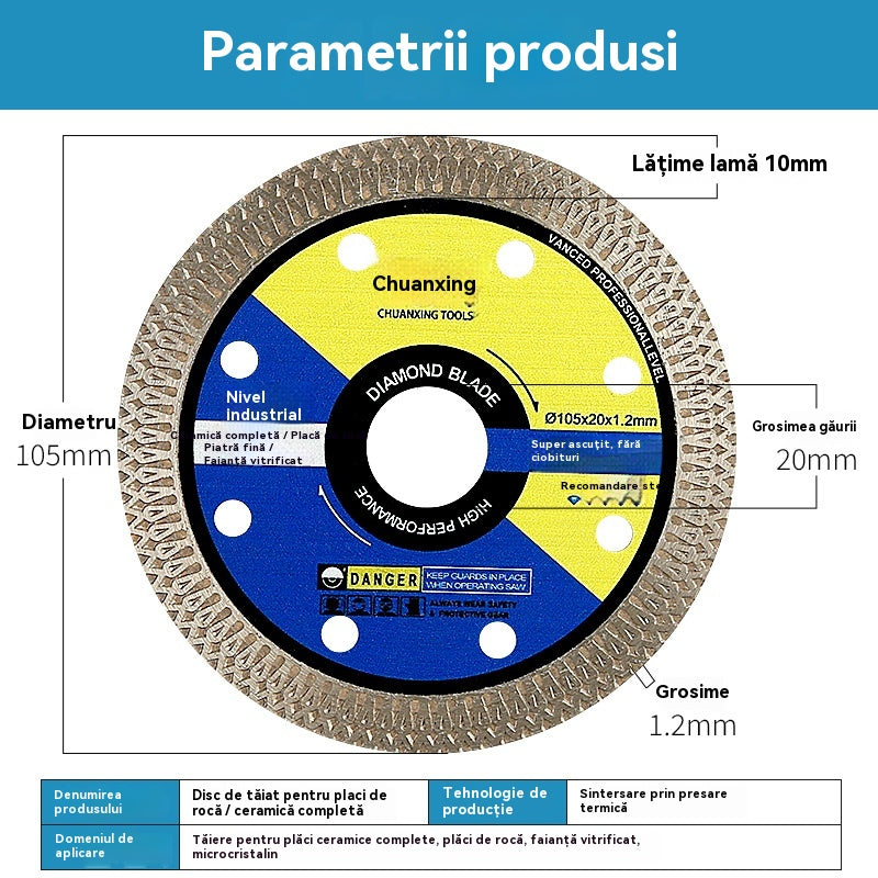 [3 bucăți] Discuri de tăiere fără praf pentru plăci de piatră, plăci vitrificate și ceramică