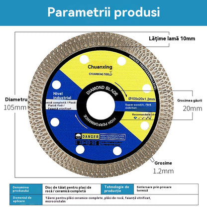 [3 bucăți] Discuri de tăiere fără praf pentru plăci de piatră, plăci vitrificate și ceramică