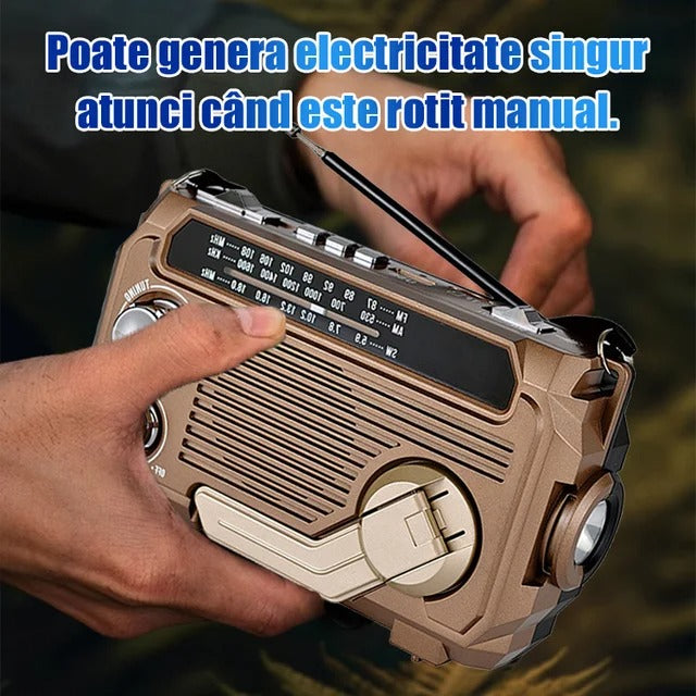 💥🏕️Radio portabil multifuncțional, radio AM, card Bluetooth stabil, audio multibandă