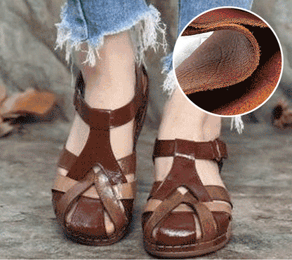 🔥【35-43】Sandale cu platformă din piele moale gol pentru damă