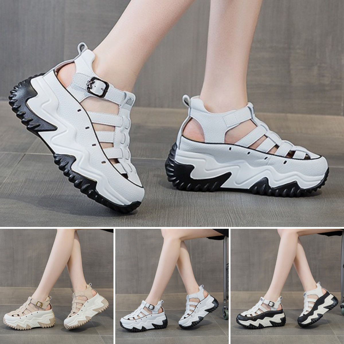 【35-40】2025 noul stil de vară, versatile, la modă, lejer, sandale cu talpă groasă