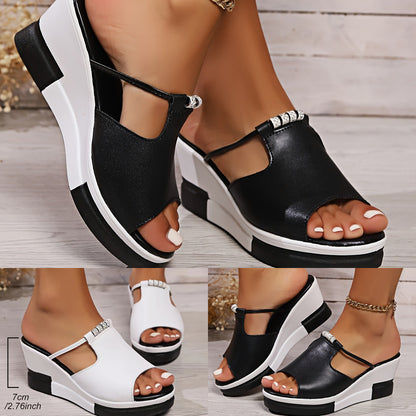 🔥👡Sandale de damă din piele naturală, cu toc compensat, care îmbunătățesc înălțimea