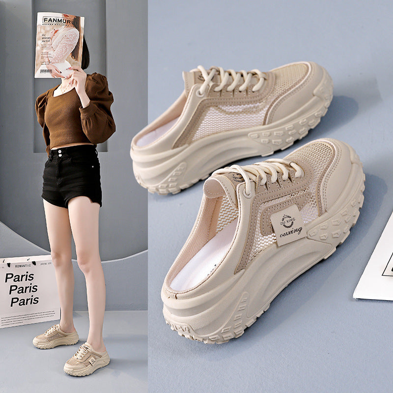 【35-40】Sandale noi din plasă 2025, papuci casual pentru femei, slip-on-uri de vară, pantofi leneși și pantofi sport