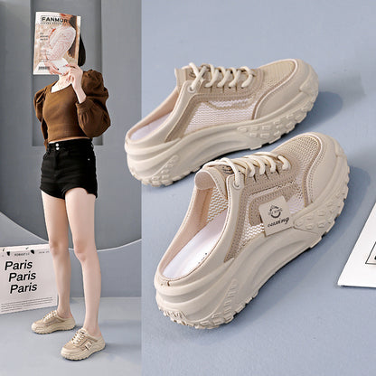 【35-40】Sandale noi din plasă 2025, papuci casual pentru femei, slip-on-uri de vară, pantofi leneși și pantofi sport
