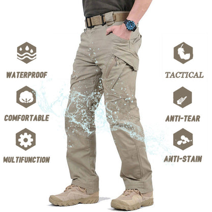 Upgradat tactic impermeabil pantaloni militare，Pantaloni cargo pentru exterior cu mai multe buzunare pentru bărbați