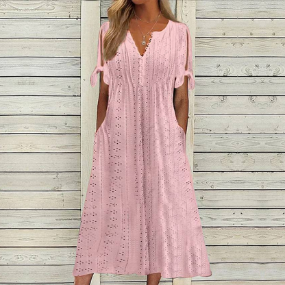 🔥🔥[S-5XL]👗2025 Rochie simplă și frumoasă de culoare uni