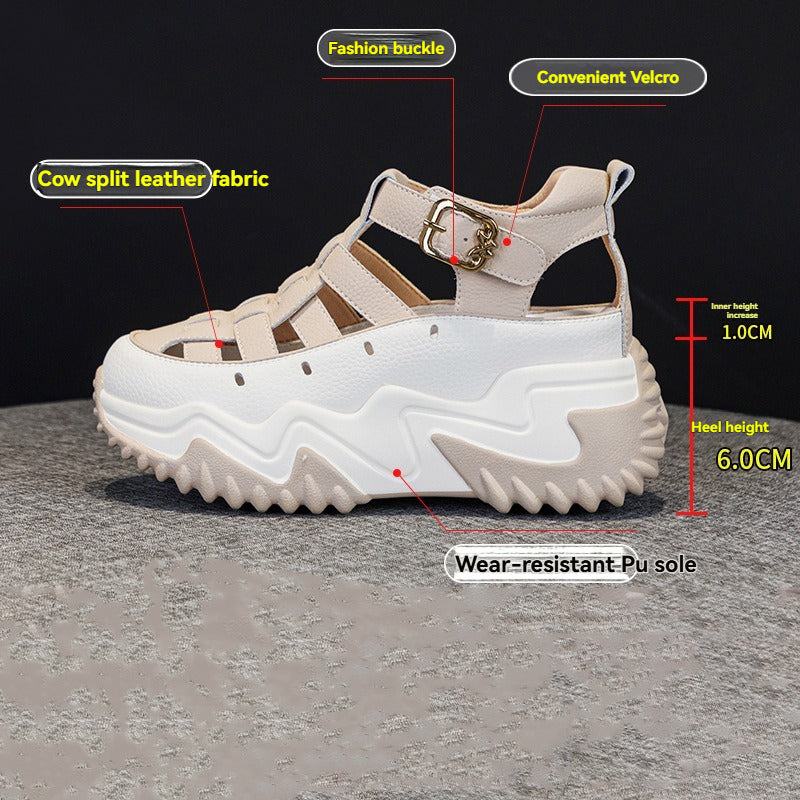 【35-40】2025 noul stil de vară, versatile, la modă, lejer, sandale cu talpă groasă