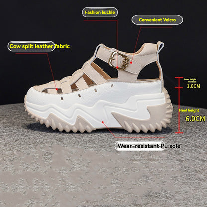 【35-40】2025 noul stil de vară, versatile, la modă, lejer, sandale cu talpă groasă
