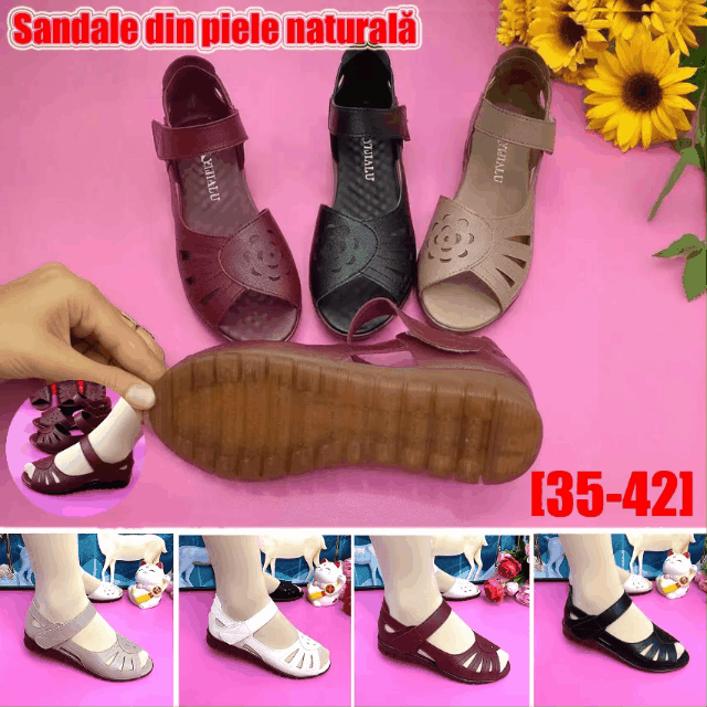 【35-41】Stil nou pentru vară, sandale confortabile de damă din piele naturală cu talpă moale 4035600