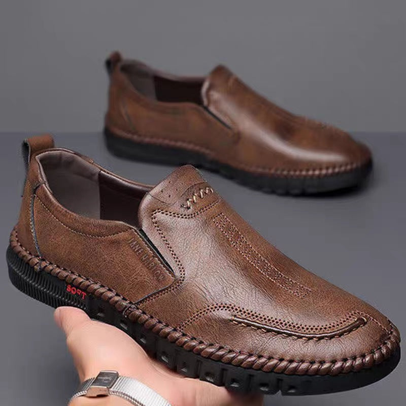 👞【39-44】2025 pantofi sport casual pentru bărbați, din piele naturală, cu talpă moale, antiderapantă, respirabilă