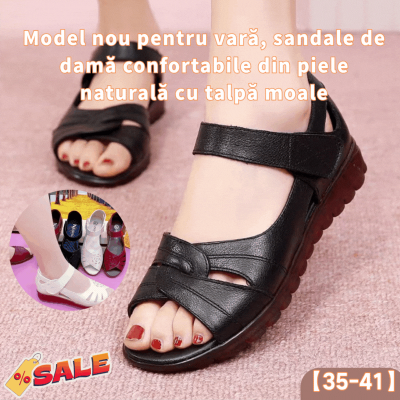 【35-41】Stil nou pentru vară, sandale confortabile de damă din piele naturală cu talpă moale 4035600