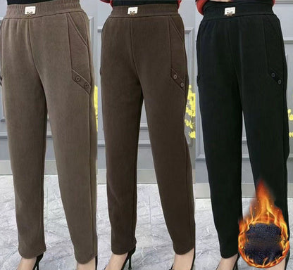 💟【2XL-5XL】Noua toamna si iarna ingrosata catifea pantaloni largi casual mari marime  3799074