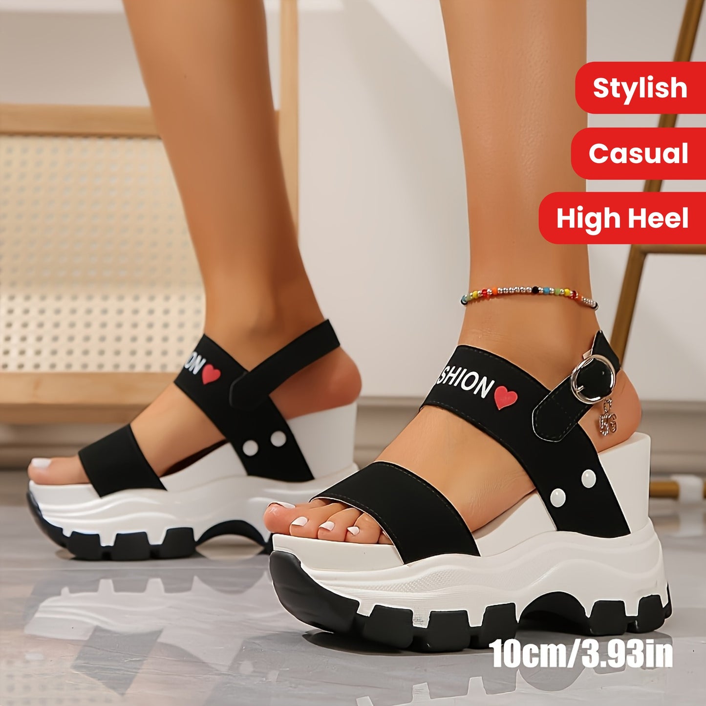 【35-43】Sandale cu pană cu talpă groasă, lejere plus de damă în stil nou
