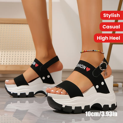 【35-43】Sandale cu pană cu talpă groasă, lejere plus de damă în stil nou
