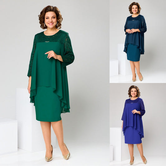 😍【S-5XL】Rochie fermecătoare, mărime mare💖