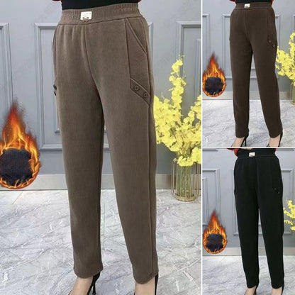 💟【2XL-5XL】Noua toamna si iarna ingrosata catifea pantaloni largi casual mari marime  3799074