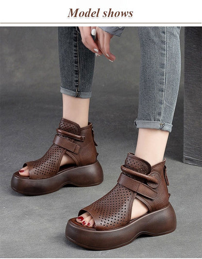 🔥【30% REDUCERE】【35-41】 2025 noi cizme din piele cu fund gros și gol sandale