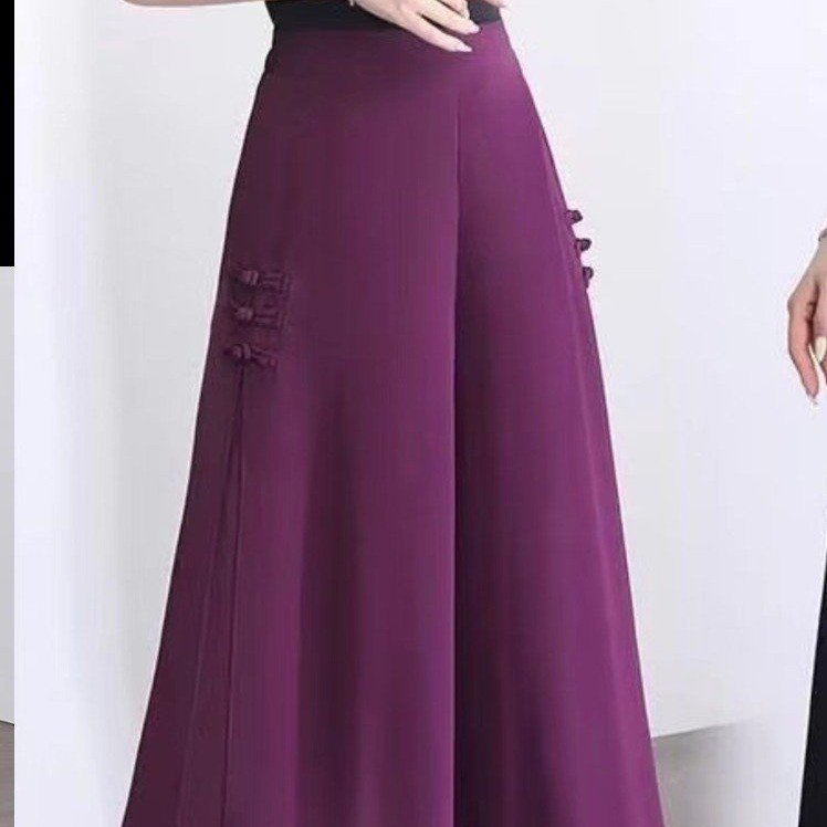 【XL-5XL】【Stil nou de vară 2025】 Pantaloni largi, din șifon, în nouă puncte, pentru femei