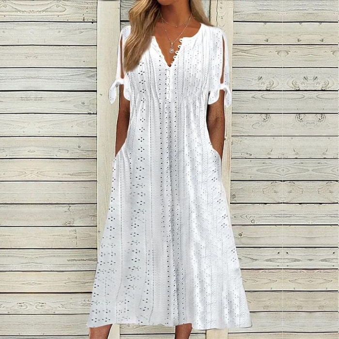 🔥🔥[S-5XL]👗2025 Rochie simplă și frumoasă de culoare uni