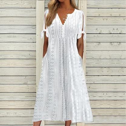 🔥🔥[S-5XL]👗2025 Rochie simplă și frumoasă de culoare uni
