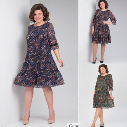 💥👗【S-5XL】2025 Nouă rochie de primăvară imprimată
