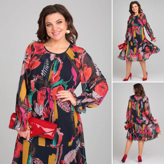【S-5XL】2025 noua rochie eleganta si confortabila, sifon de inalta calitate