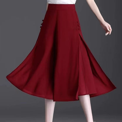 【XL-5XL】【Stil nou de vară 2025】 Pantaloni largi, din șifon, în nouă puncte, pentru femei