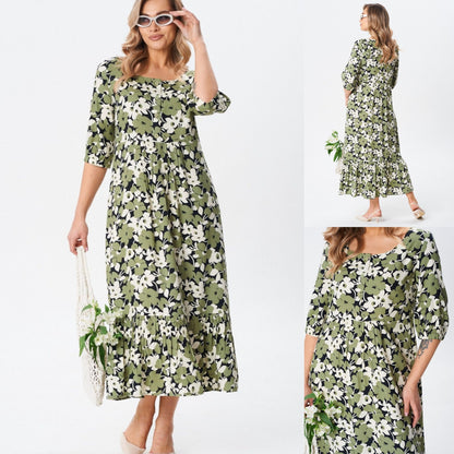 【50% reducere】[S-5XL]Rochie lejeră din bumbac, mărimi mari | Confortabilă, vaporoasă, perfectă pentru vară