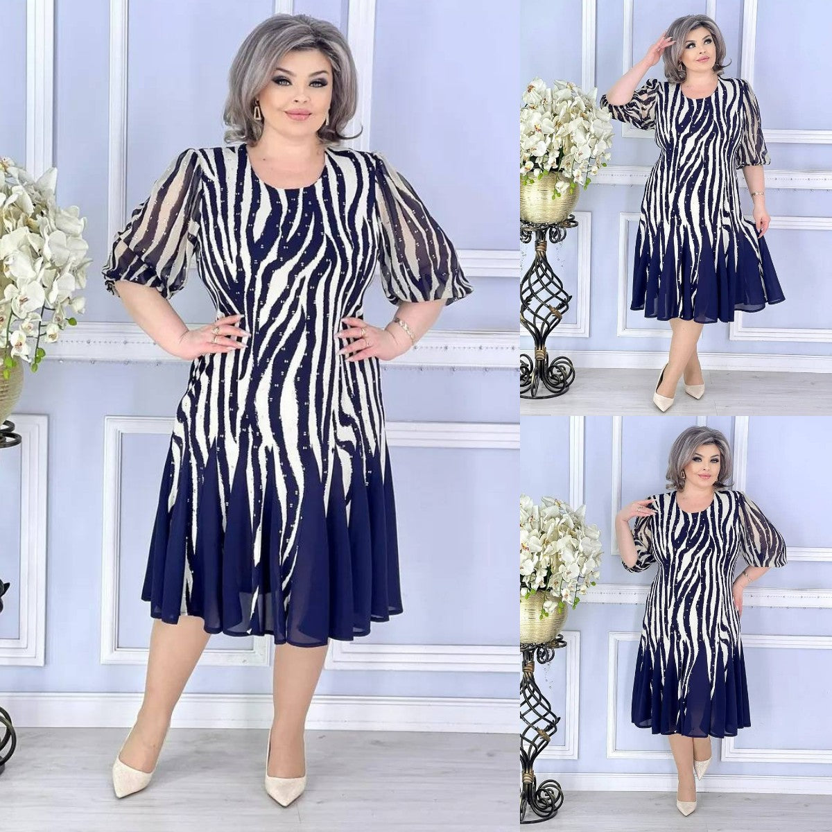 💙🌸【S-5XL】Noua rochie eleganta de sarbatoare