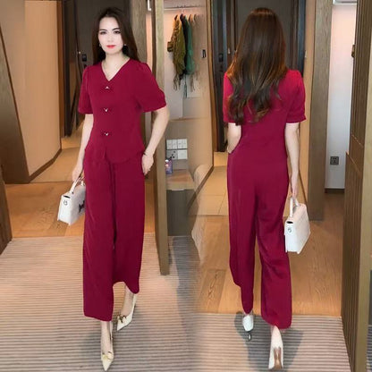 【M-4XL】2025 nou costum pentru femei lejer și confortabil, top + pantaloni