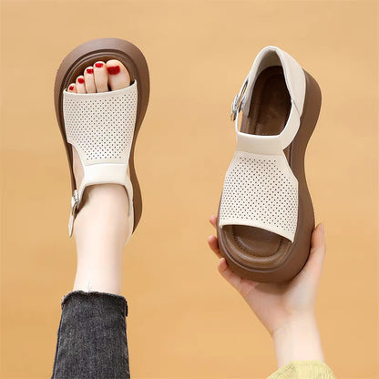 📣【35-40】Sandale romane casual pentru femei, la modă și versatile, cu gură de pește și talpă goală 3993687