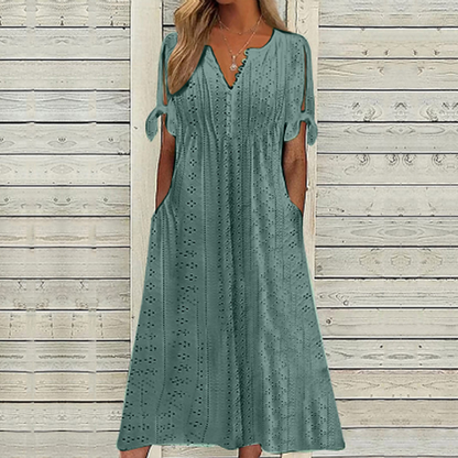 🔥🔥[S-5XL]👗2025 Rochie simplă și frumoasă de culoare uni