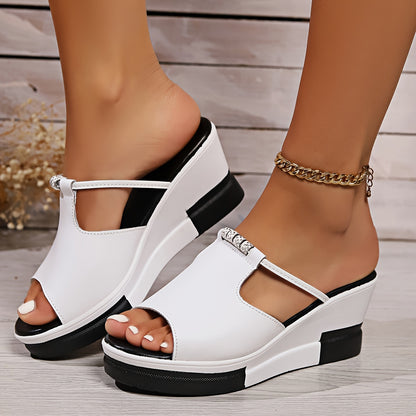 🔥👡Sandale de damă din piele naturală, cu toc compensat, care îmbunătățesc înălțimea