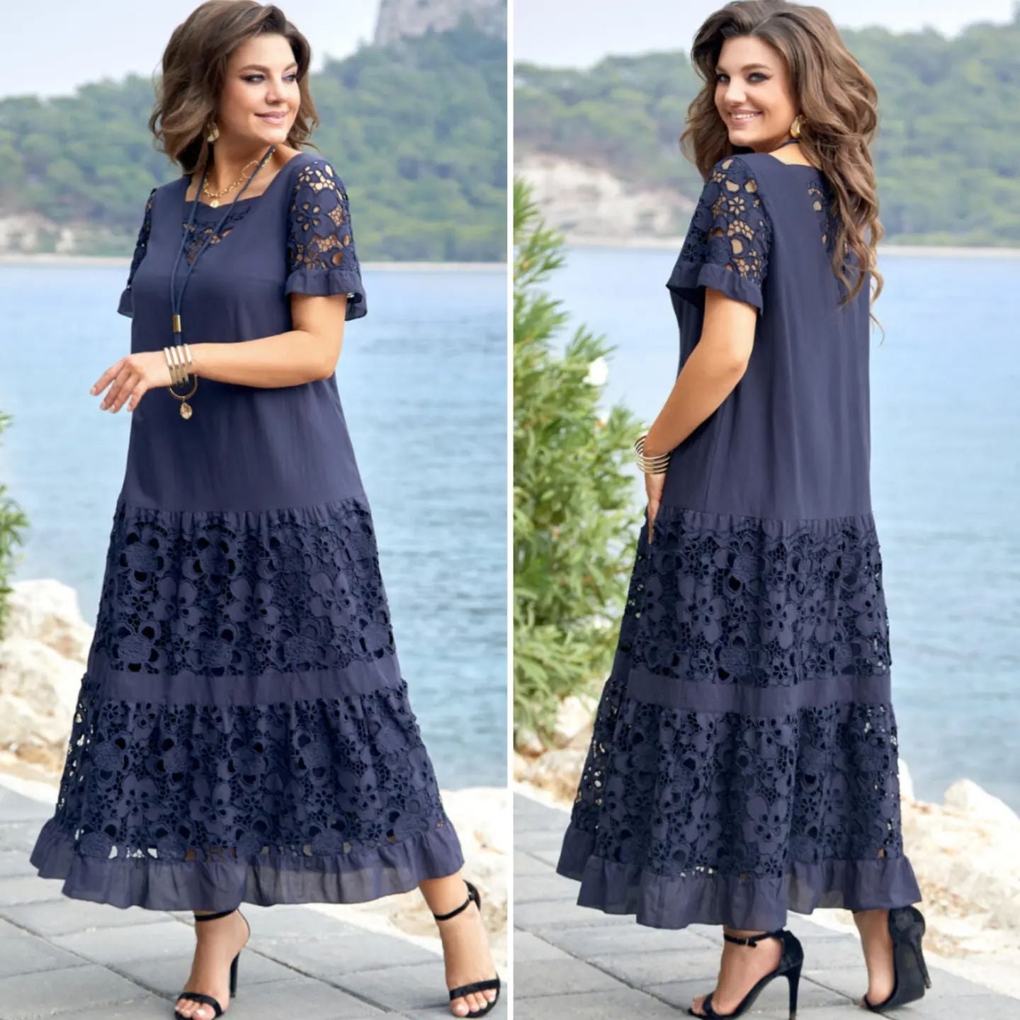 Reducere limitată de 50% 🔥💖【S-5XL】Rochie elegantă din dantelă, cu scobituri