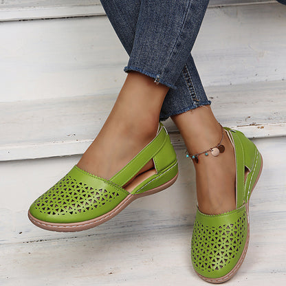 【35-43】2025 New Hollow Sandals Pantofi de damă cu pană Baotou de mărime mare